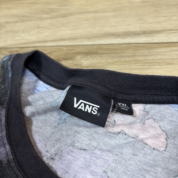 Vans T-Shirt Men's XXL Blotterfly Tee Butterfly Print on Black 100% Cotton Shirt - Picture 8 of 8